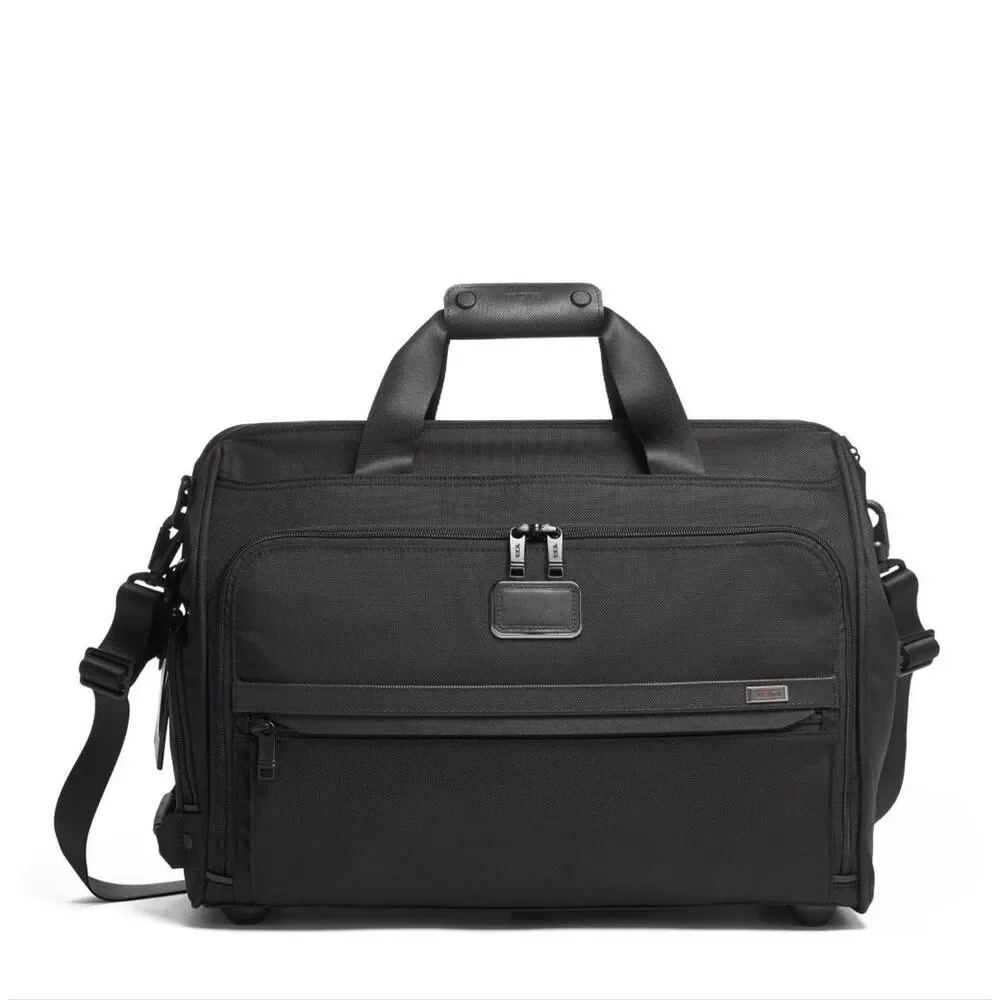 TUMI $550 Framed Soft Duffel Travel Bag Black Carry On Weekender NEW